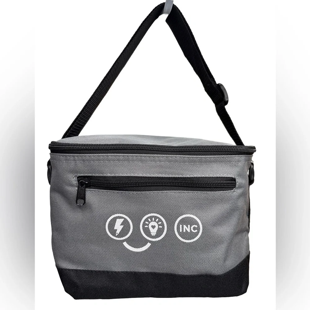 Stylish Gray and Black Insulated Lunch Bag